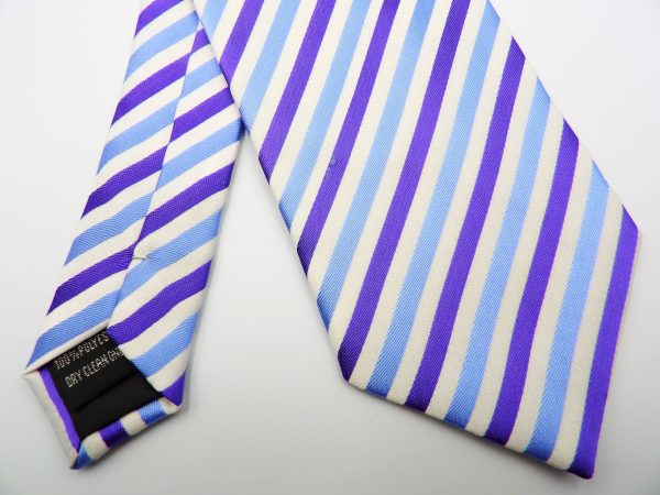 PURPLE AND LIGHT LILAC STRIPED POLY TIE