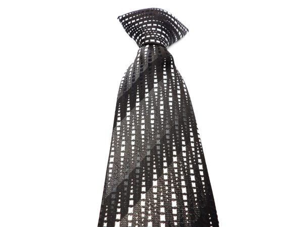 SILVER ABSTRACT CLIP ON TIE