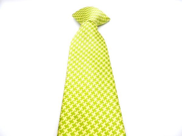 GREEN HOUNDSTOOTH CLIP ON TIE