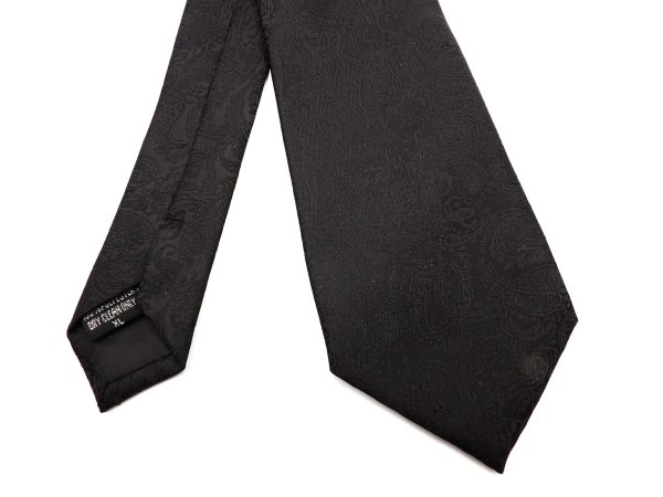 SOLID BLACK PAISLEY XL POLYESTER TIE