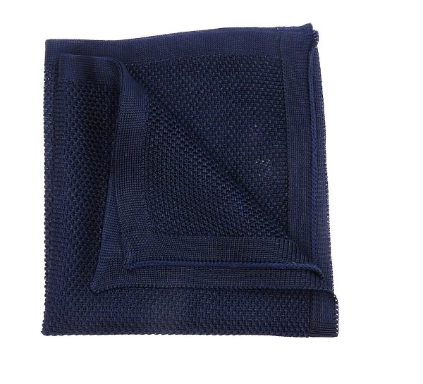NAVY BLUE KNITTED SILK SQUARE