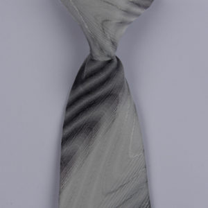 White/Grey Striped Clip-on Tie-0