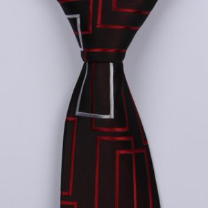 BLACK/RED ABSTRACT BOYS TIE-0