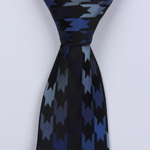 BLUE MULTI LARGE HOUNDSTOOTH BOYS TIE-0