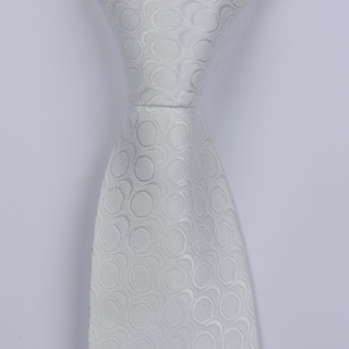 PEARL WHITE CIRCLE ABSTRACT BOYS TIE-0