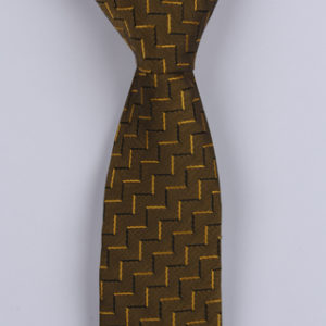 BURNT YELLOW ABSTRACT POLYESTER SKINNY TIE-0