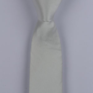 White Skinny Silk Satin Tie-0