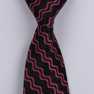 Black/Red Wave XL Woven Poly Tie-0