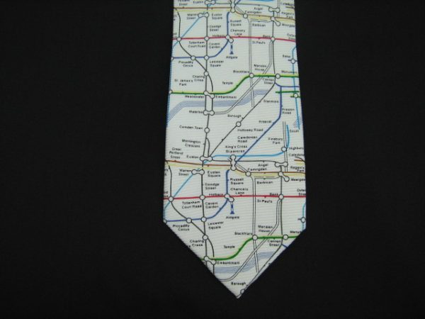 london underground map silk tie-0