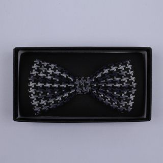 Black/Silver large houndstooth Bow Tie-0
