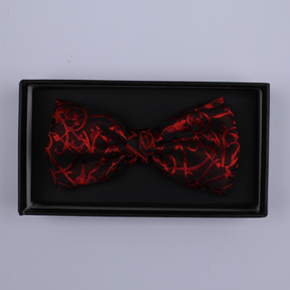 Black/Red Floral Bow Tie-0