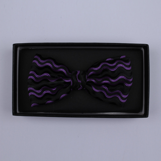 Black/Purple Wave Bow Tie-0