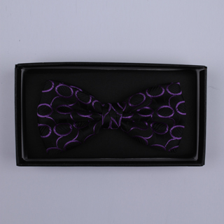 Black/Purple Links Bow Tie-0