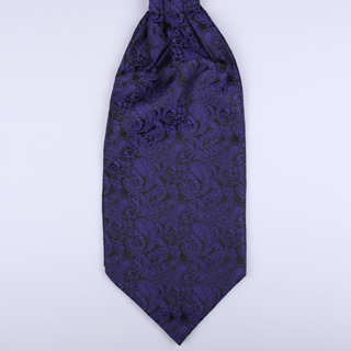 Blue/black Paisley Poly Self-Tie Cravat-0