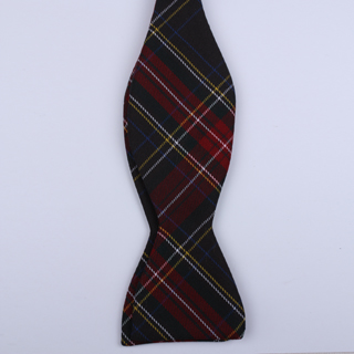 Black/Red Tartan self tie Bow Tie-0