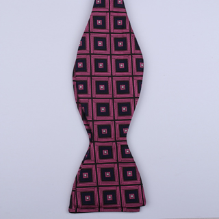 Black/Pink Squares Self-Tie Bow Ties-0