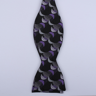 Black/Lilac Crescents Self-Tie Bow Ties-0
