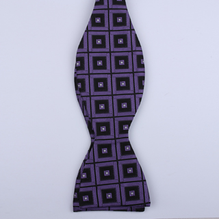 Black/Purple Squared Self-Tie Bow Ties-0