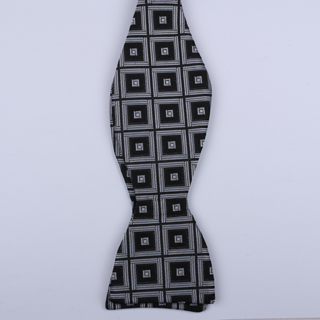Black/White Squared Self-Tie Bow Tie-0