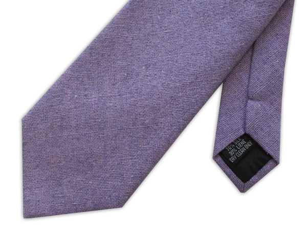 Lilac Silk Linen Tie-0