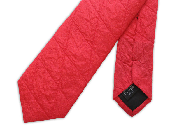 Red Skinny Quilted Tie-0