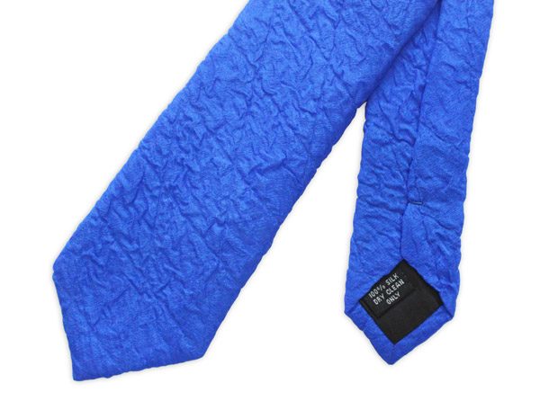 Blue Skinny Silk Quilted Tie-0