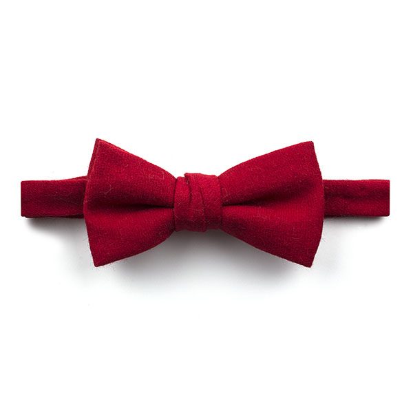 Plain Red Wool Bow Tie-0