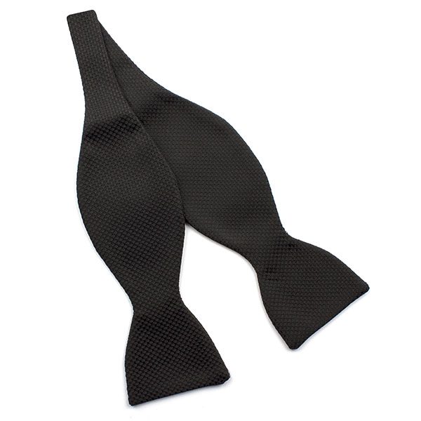 Plain Black Marcella Self Tie Bow-0