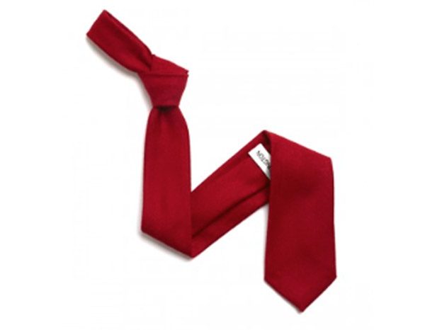 plain crimson Red Wool Tie-0