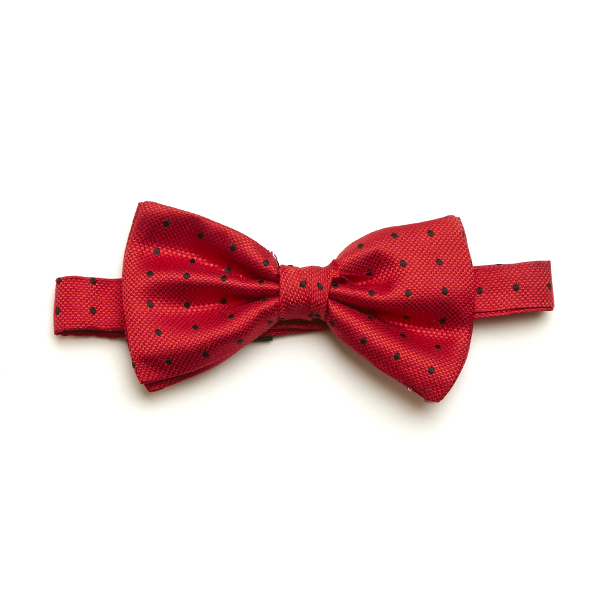 Red/Black Spotted Silk Bow Tie