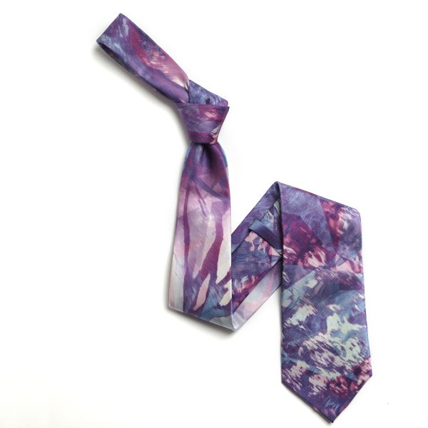 Purple Abstract Sorrento Silk Tie-0