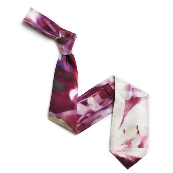 Wine red/White Abstract Sorrento Silk Tie-0