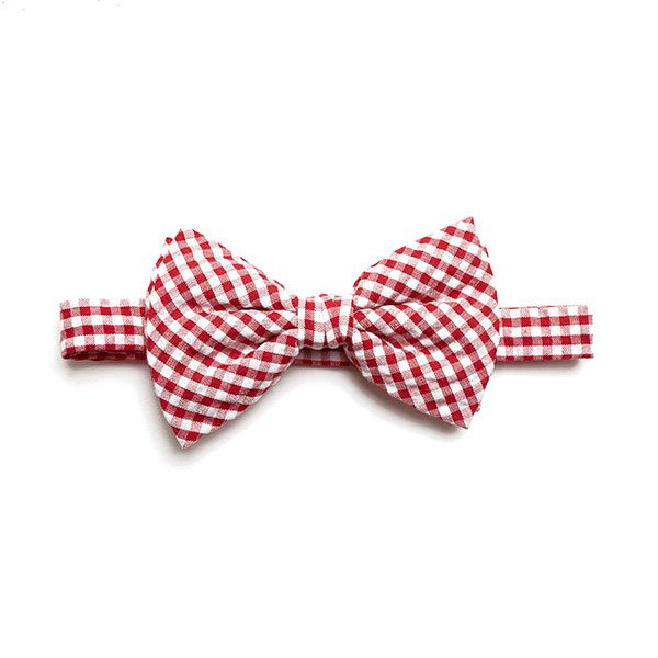 RED/WHITE GINGHAM BOW TIE-0