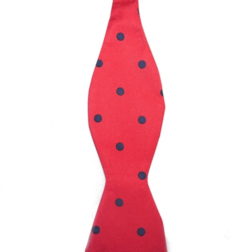 Red/Black Polka Pots Silk Self Tie Bow Tie-0