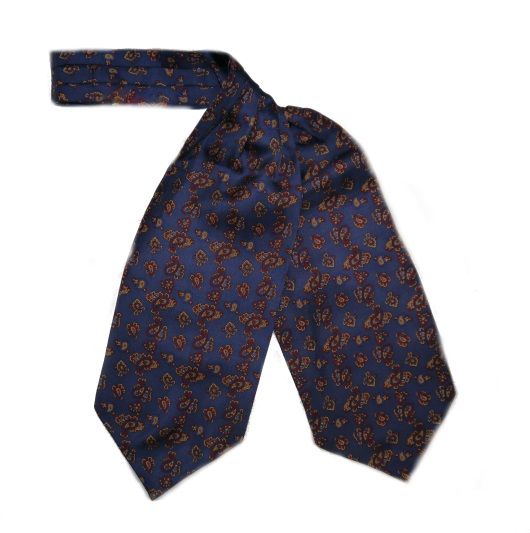 Navy Paisley Silk Cravat