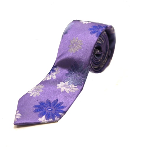 purple/blue floral woven silk tie-0