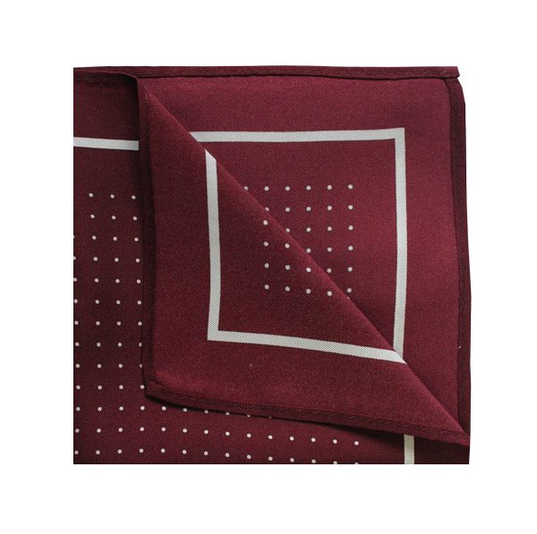 Pin dot square in wine red/white-0