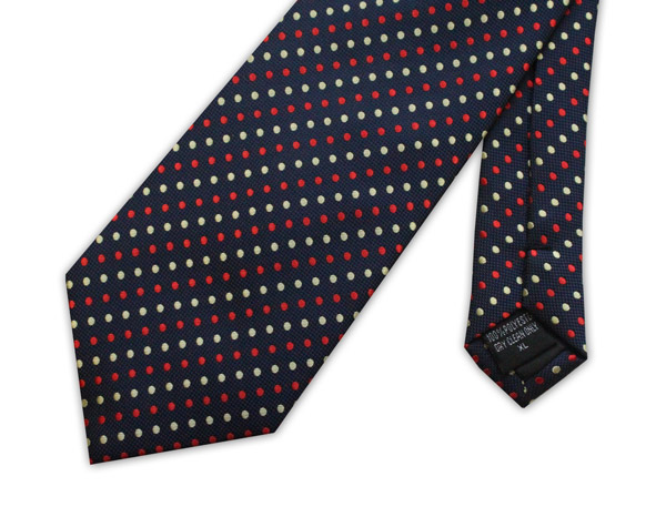 NAVY WITH YELLOW AND RED SPOTS TIE