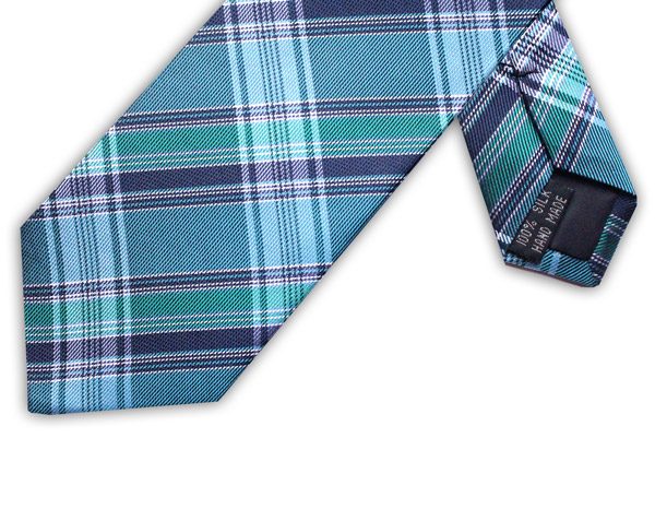 TURQUOISE/TEAL/NAVY CHECK TIE-0