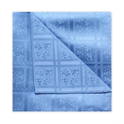 LIGHT BLUE FLORAL AND CHECK SQUARE-0