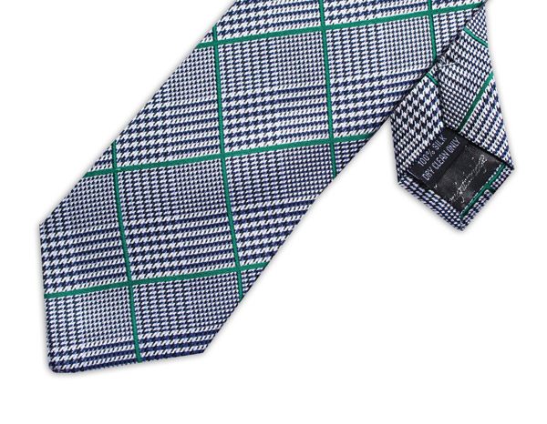 GREEN/BLACK PRINCE OF WALES CHECK XL TIE-0