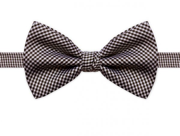 BLACK & WHITE HOUNDSTOOTH BOW TIE-0